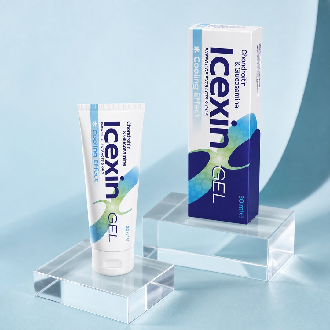 Tub de gel cosmetic Icexin 30 ml, fotografiat pe o suprafață curată